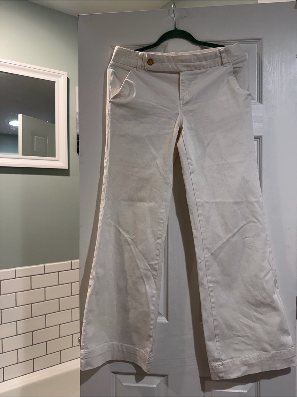 Tory Burch Off-White Wide-Leg Flare Jeans